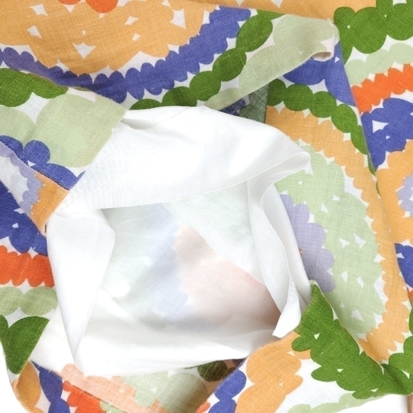 Boden Linen Green Blue Orange Floral Dress Sz 2R - Picture 8 of 14